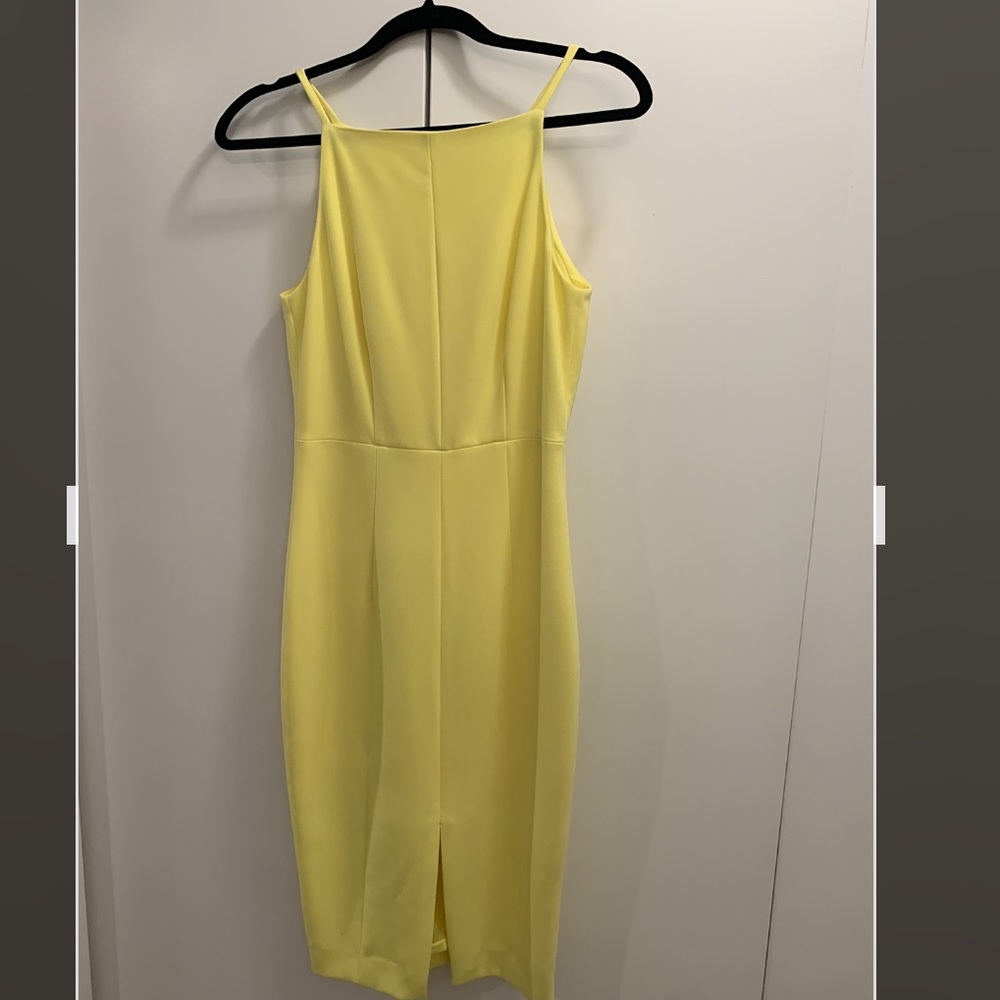 Yellow fitted cocktail dress